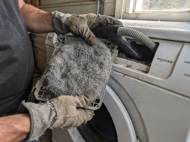 Cleaning Dryer Lint Trap in Homestead