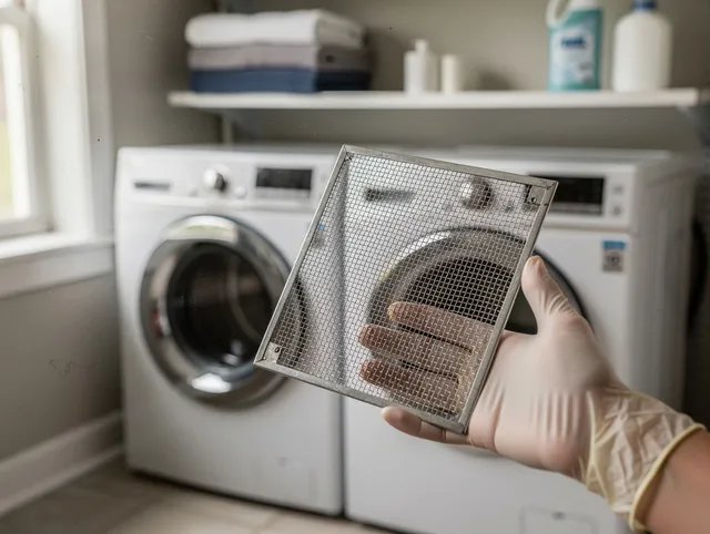 Homestead Dryer Vent Cleaning specialist performing detailed lint trap cleaning service in Homestead