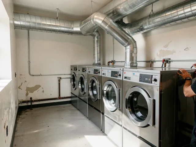 Homestead Dryer Vent Cleaning team performing large-scale commercial dryer vent cleaning in Homestead