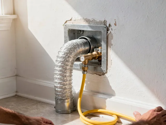 Homestead Dryer Vent Cleaning certified technician performing specialized gas dryer vent cleaning in Homestead